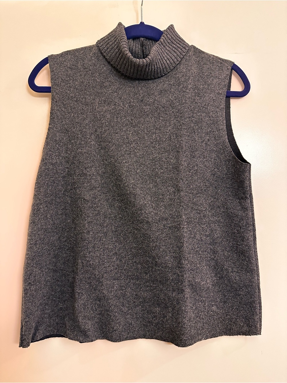 Zara Gray Sleeveless Turtleneck Sweater Vest